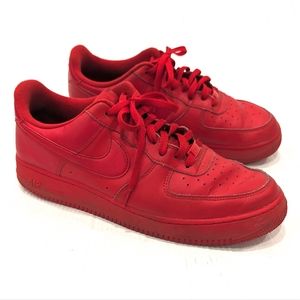 NIKE Air Force 1 Low LV8 triple red sneakers size 13 mens